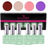 Cumpara ieftin Set 4 Oje Semipermanente, Base &amp; Top Coat Hema Free 10ml SensoPRO Milano, Radiance Charm