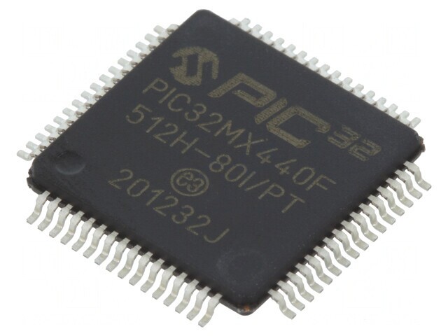 Microcontroler PIC32 TQFP64 512kB 8MHz 2.3-3.6V SMD