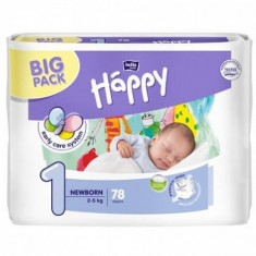 Scutece Happy Newborn, 2-5 kg, 78 buc foto