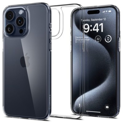 Husa pentru iPhone 15 Pro - Spigen Air Skin Hybrid - Crystal Clear foto