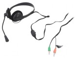 Căști cu microfon negru Jack 3.5mm, 1.8m, 32&Omega;
