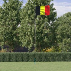 vidaXL Steag Belgia ?i stalp din aluminiu, 6,23 m foto