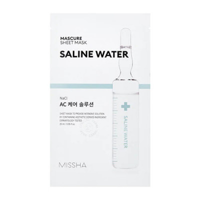 Masca pentru ten cu apa salina pentru calmare Missha Mascure Sheet Mask Saline Water, 28ml foto