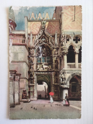 Carte postala veche vedere Italia Venetia - Porta della Carta, 1924, circulata foto
