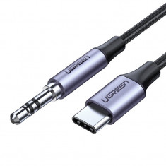 Cablu audio UGREEN, tata mini jack 3.5 mm la tata USB-C, 1m, Negru/Gri foto