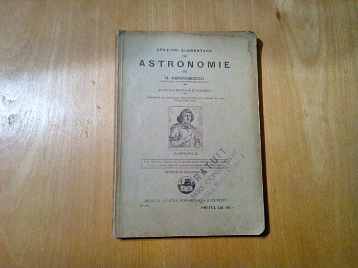 ASTRONOMIE Lectiuni Elementare - N. Abramescu - 1930, 219 p.