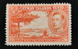 Insulele Cayman (Colonie Britanică) 1938&ndash;1948 - Timbru Clasic &bdquo;Regele George al VI-lea și Plaja din Marea Cayman (MH / Hinged) - Cod: -PV1