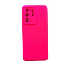 Huse silicon antisoc cu microfibra interior Samsung Galaxy S20 Ultra Roz Neon