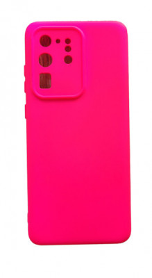 Huse silicon antisoc cu microfibra interior Samsung Galaxy S20 Ultra Roz Neon foto