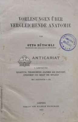 Vorlesungen uber vergleichende anatomie - 1910 - Otto Butschli (I84) foto