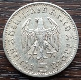 (A737) MONEDA DIN ARGINT GERMANIA - 5 MARK 1936, LIT. A, PAUL VON HINDENBURG, Europa