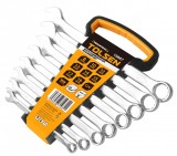 Set 8 Chei Combinație Tolsen Industrial, Cr-V, 8-19mm, DIN3110, Suport Plastic