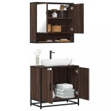 Gossi set mobilier de baie, 2 piese, stejar maro, lemn prelucrat