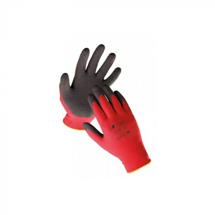 Manusi Sintetice Protectie PROTEK, Latex si Poliester, Marimea 10, Rosu si Negru, Manusi din Latex pentru Uz General, Manusi Protectoare din Latex, Ma