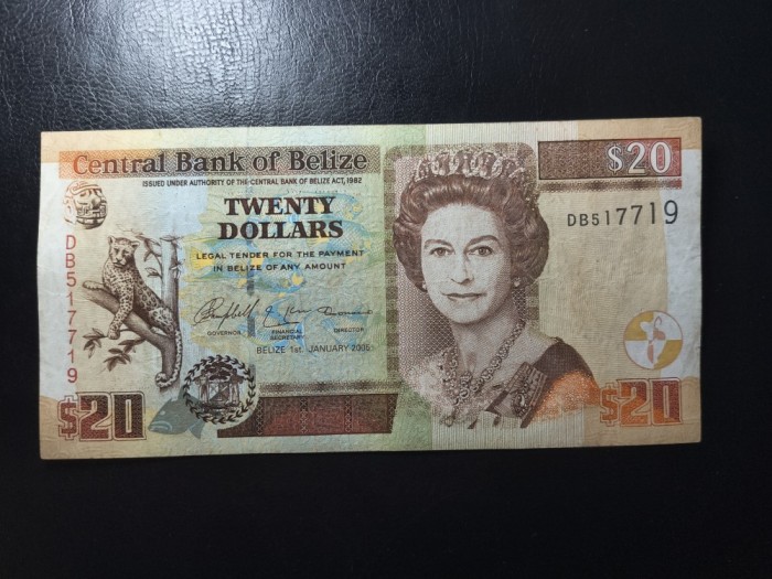 BELIZE 20 DOLARI 2005