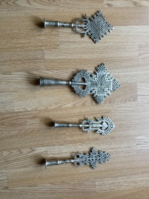 Set cruci copte din argint pentru ceremonial foto