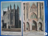 grup doua carti postale ,castele din Franta