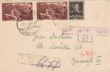1945 Romania, Plic R circulat din Brasov, pereche Pentru ardeleni 55 Lei + Mihai