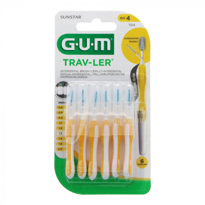 Set 6x Periute Interdentare, GUM, Trav-Ler, pentru Curatare in Profunzime, Tratate cu Clorhexidina,