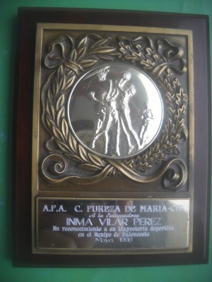 HOPCT MEDALIE-PLACHETA BRONZ SPANIA BASCHET 1998 ANTRENOAREI PEREZ D=140/114 MM foto