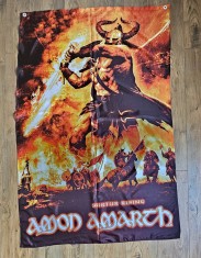 POSTER VINTAGE DIN MATERIAL TEXTIL SINTETIC CU FORMAȚIA SUEDEZA, AMON AMARTH