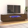 Comodă TV cu lumini LED, stejar maro, 160x35x40 cm