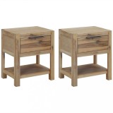 Cumpara ieftin Noptiere cu sertare, 2 buc., 40x30x48 cm, lemn masiv de acacia