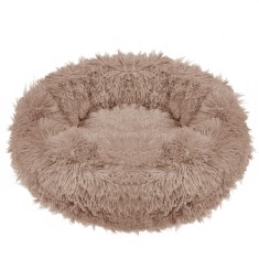 Pat Sersimo pentru caini si pisici, cu husa detasabila, maro deschis, diametru 80cm Household NewTrend