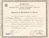 NI548 Diplomă de specializare &icirc;n Igienă, 1937, Facultatea de Medicină, Universitatea Regele Ferdinand I din Cluj