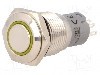 Intrerupator anti-vandalism, ON-(ON), &Oslash;16mm, ONPOW - LAS2-GQF-11E/Y12V/S-P