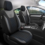 Cumpara ieftin Set huse scaune piele si material textil Kia Sportage 2010-2015 (BANCHETA FRACTIONATA)