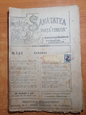 sanatatea si viata fericita 1-15 decembrie 1919-revista de medicina populara foto