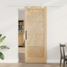 Ușa glisantă vidaXL cu set de accesorii 78x202 cm din lemn masiv de pin, Ușa interioară vidaXL &#039;ORKDAL&#039;78x202x4 cm din lemn masiv de pin