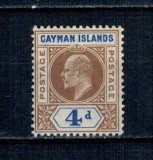 Insulele Cayman 1907 - Uzual Regele Edward VII, 4p, neștampilat