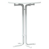 Cumpara ieftin Masa de bar, alb, &Oslash;80x110 cm, lemn prelucrat si otel