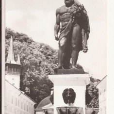 Carte Postala veche Romania-Baile Herculane-Statuia lui Hercules ,Circulata 1960