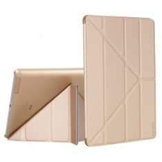 Husa KRASSUS pentru iPad 2 / 3 / 4 flip cover activa multi pliabila, auriu foto