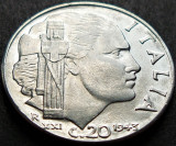 Moneda istorica 20 CENTESIMI - ITALIA FASCISTA, anul 1943 *cod 1074 = excelenta!