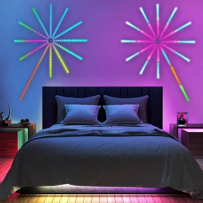 Banda LED, control cu telecomanda sau bluetooth, fireworks, alimentare USB, banda flexibila, music, voice, multicolor