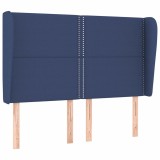Cumpara ieftin Tablie de pat cu aripioare, albastru, 147x23x118/128 cm, textil
