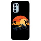 Husa compatibila cu Oppo A5 (2020) model Dino Land, Silicon, TPU, Viceversa, Transparent, Carcasa