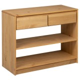 Cumpara ieftin Masuta consola "SAUDA", stejar, 89,5x36,5x73 cm, lemn masiv pin