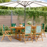 VidaXL Set mobilier de grădină 7 piese textil model frunze/lemn masiv