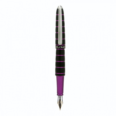 Stilou Diplomat Elox Ring, Cu Penita M, Aurita 14kt. - Black Purple foto