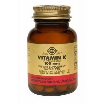 VITAMIN K1 100mcg 100tb SOLGAR foto