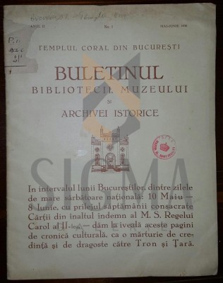 TEMPLUL CORAL DIN BUCURESTI - REDACTOR M. A. HALVEY foto