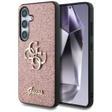 Husa pentru Samsung Galaxy S25 - Guess Glitter Script Big 4G Logo (GUHCS25SHG4SGP) - Pink