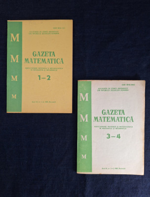 Carte - Gazeta Matematica, anul VI, nr. 1-2 , 3-4 anul 1985 Serie incompleta foto