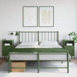 Set 2 Noptiere Gossi Verde Maslina, 36x39x68cm, Otel Laminat la Rece, Depozitare cu Usa, Picioare Reglabile