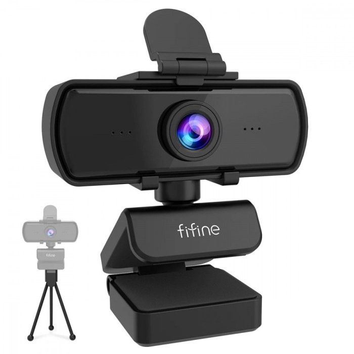 Webcam FIFINE K420 2.7K 1440p, Microfon Omnidirecțional, Unghi 108&deg;, USB, Trepied Inclus